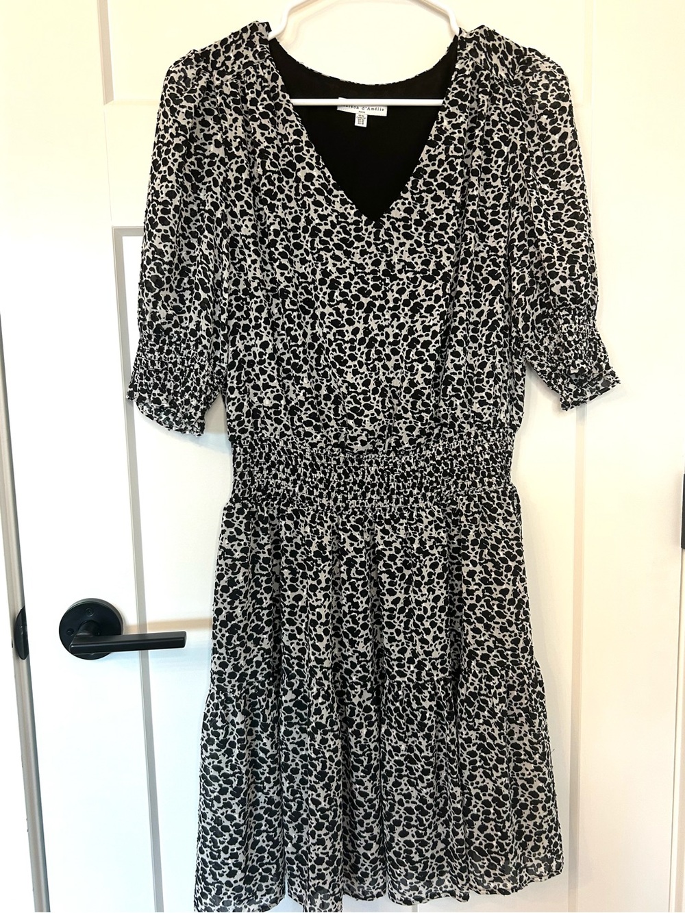 Maison d’Amélie Paris Leopard Print V-Neck Dress Size M anthropology